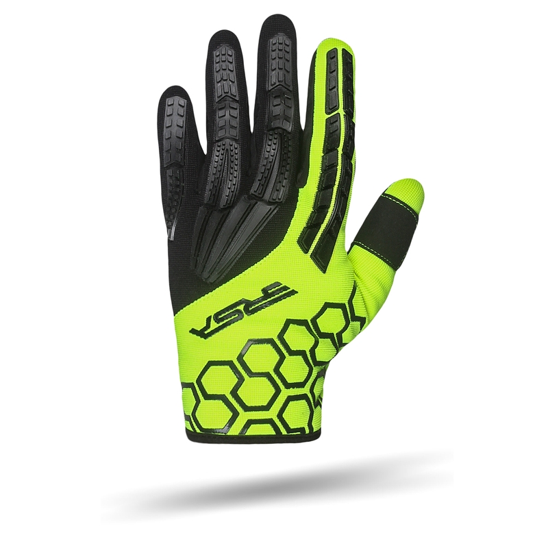 Rękawice motocyklowe RSA MX EVO czarno-fluo żółte
