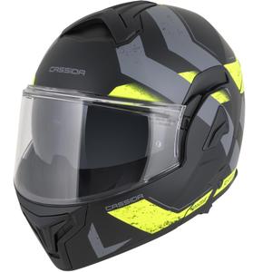 Kask motocyklowy Cassida MultiFlip Korp flip-up matowy czarno-fluo żółto-szary