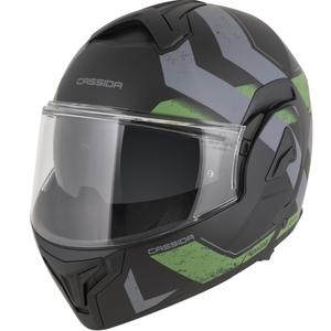 Kask motocyklowy Cassida MultiFlip Korp typu flip-up, matowy, czarno-zielono-szary