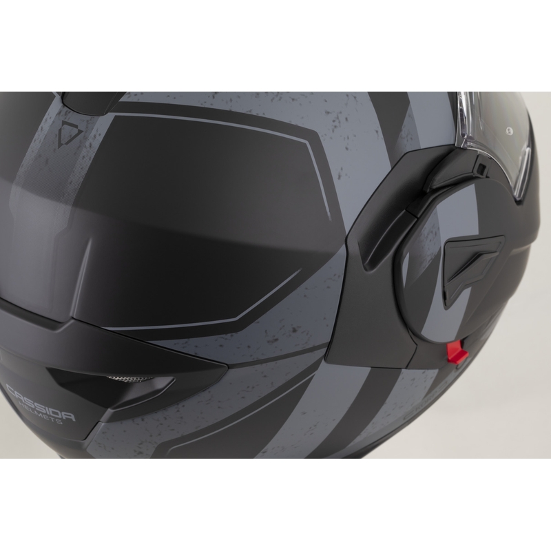 Kask motocyklowy Cassida MultiFlip Korp typu flip-up mat czarno-ciemnoszary-szary