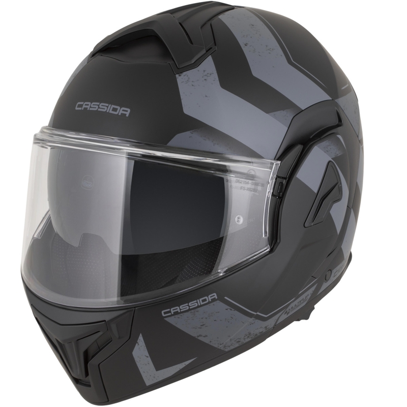 Kask motocyklowy Cassida MultiFlip Korp typu flip-up mat czarno-ciemnoszary-szary