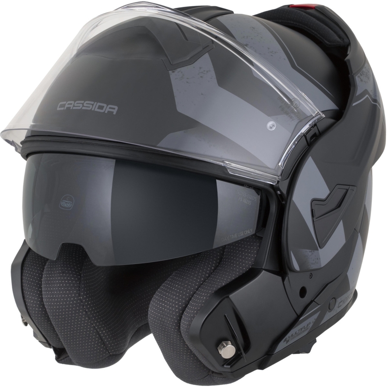 Kask motocyklowy Cassida MultiFlip Korp typu flip-up mat czarno-ciemnoszary-szary