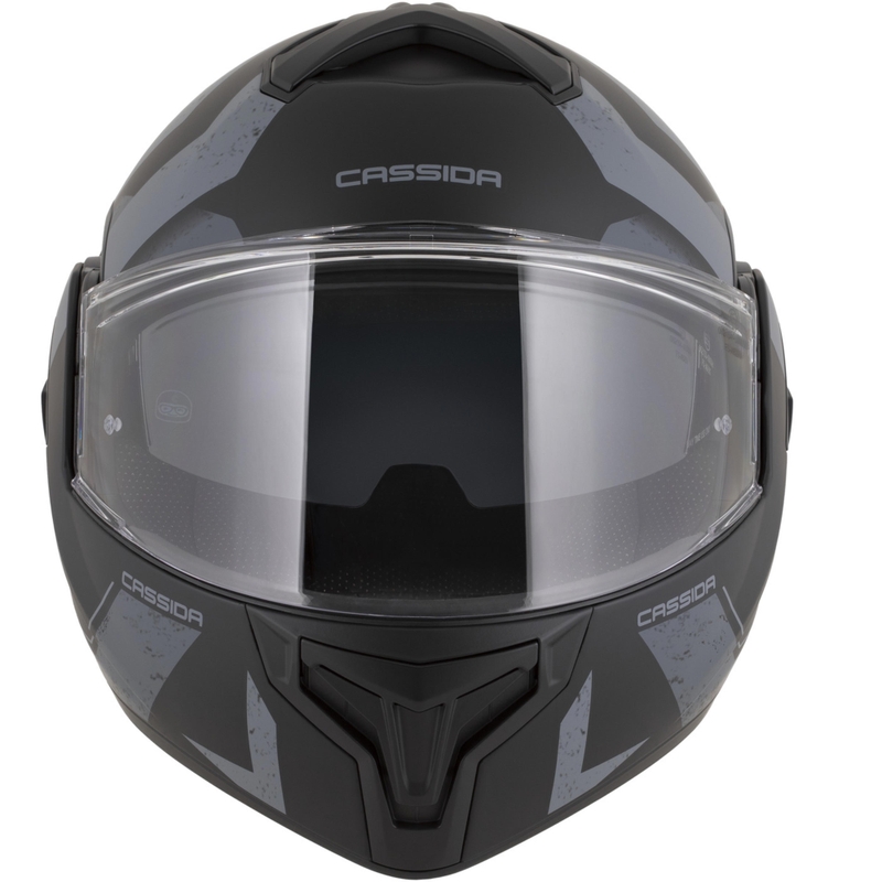 Kask motocyklowy Cassida MultiFlip Korp typu flip-up mat czarno-ciemnoszary-szary