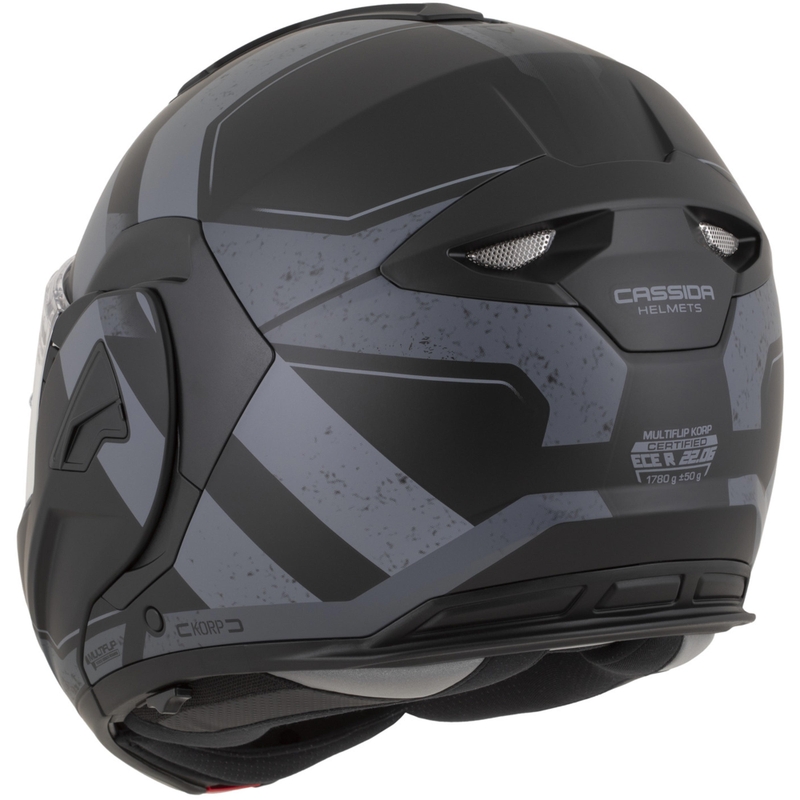 Kask motocyklowy Cassida MultiFlip Korp typu flip-up mat czarno-ciemnoszary-szary