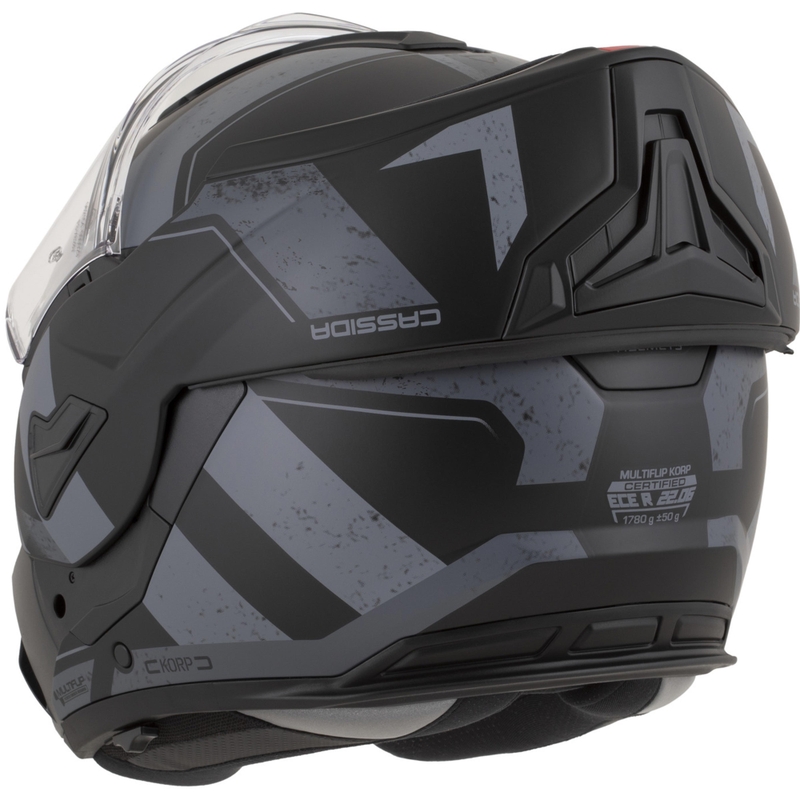 Kask motocyklowy Cassida MultiFlip Korp typu flip-up mat czarno-ciemnoszary-szary