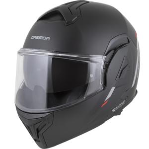 Kask motocyklowy Cassida MultiFlip Korp typu flip-up, matowy, czarno-czerwono-szary