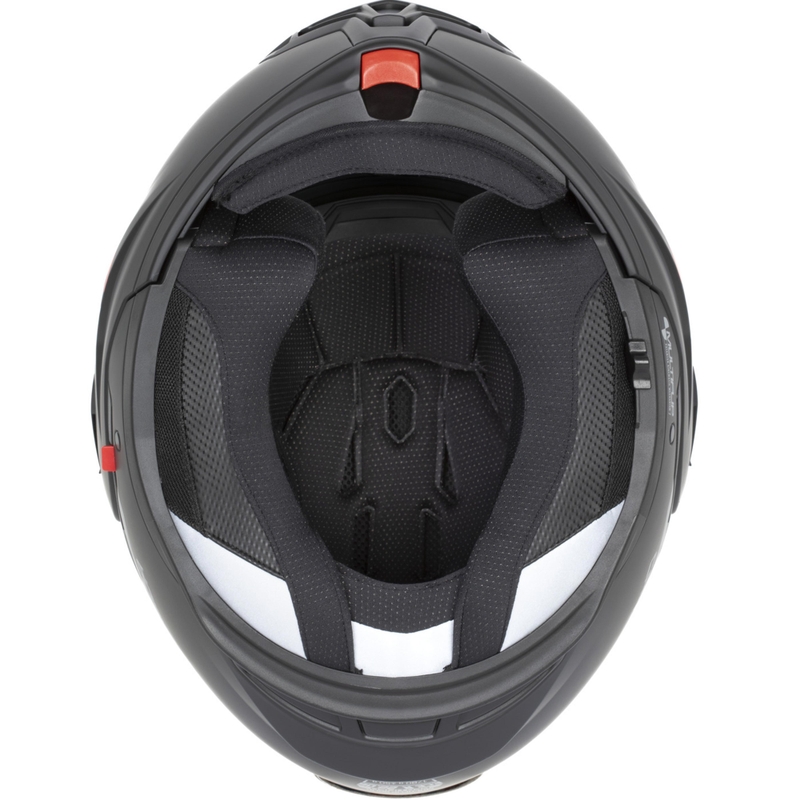 Kask motocyklowy Cassida MultiFlip Korp typu flip-up, mat czarno-czerwono-szary
