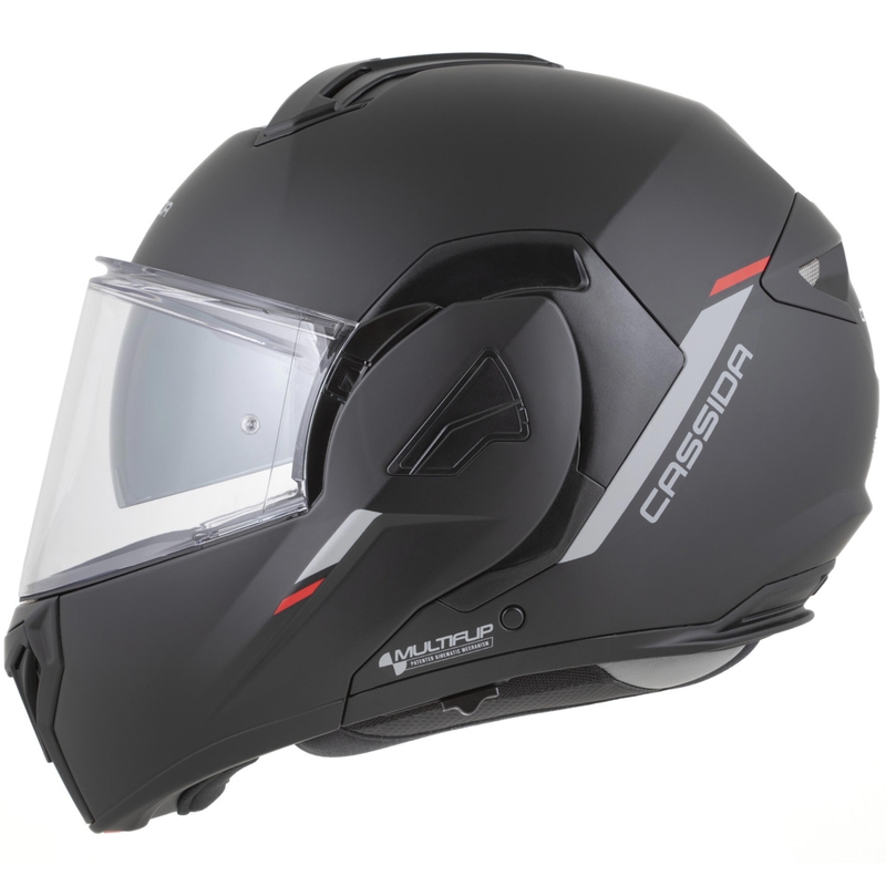 Kask motocyklowy Cassida MultiFlip Korp typu flip-up, mat czarno-czerwono-szary