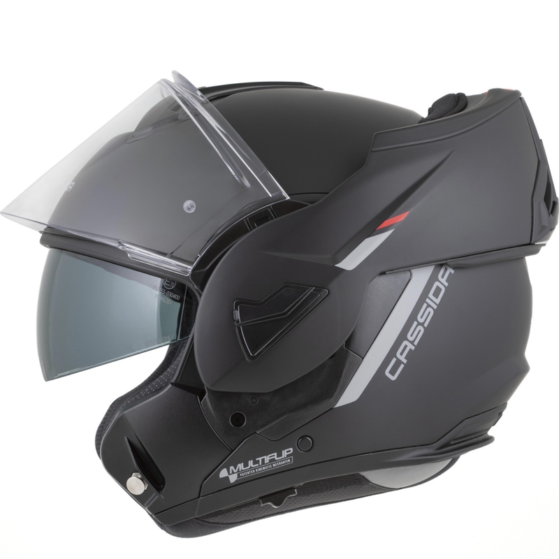 Kask motocyklowy Cassida MultiFlip Korp typu flip-up, mat czarno-czerwono-szary