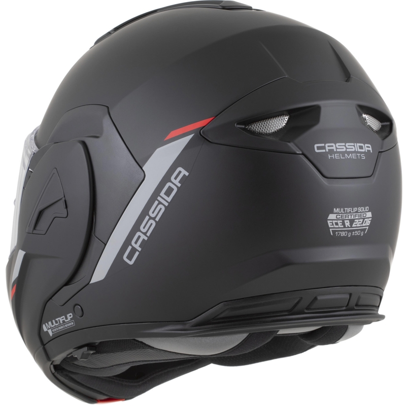 Kask motocyklowy Cassida MultiFlip Korp typu flip-up, mat czarno-czerwono-szary