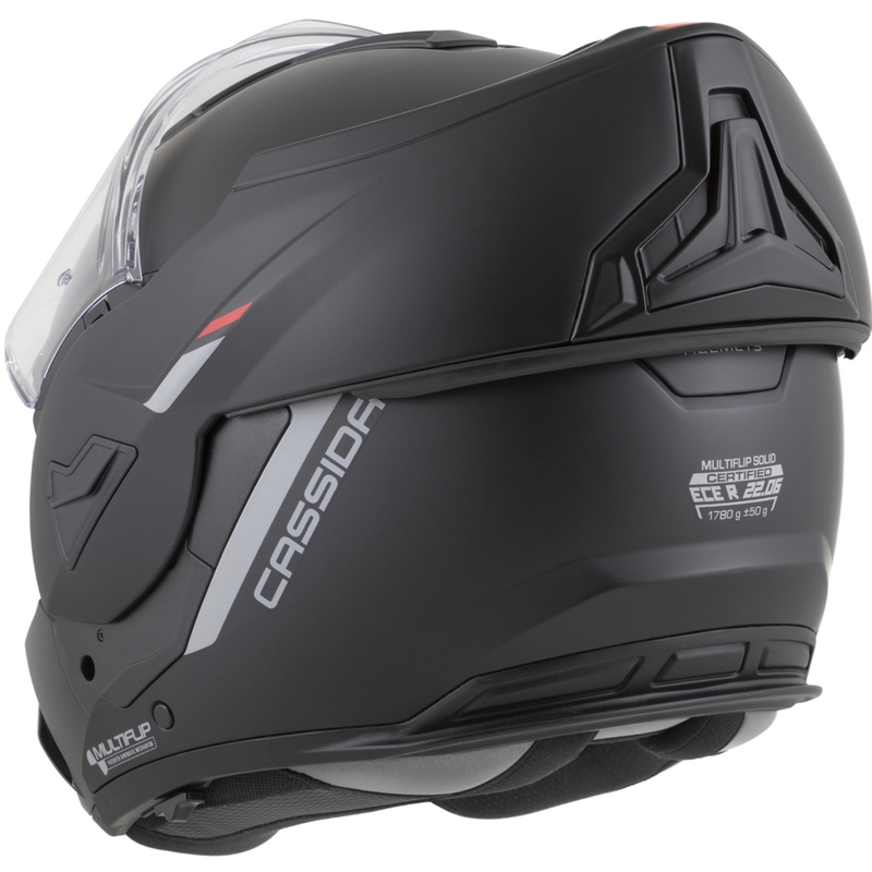 Kask motocyklowy Cassida MultiFlip Korp typu flip-up, mat czarno-czerwono-szary