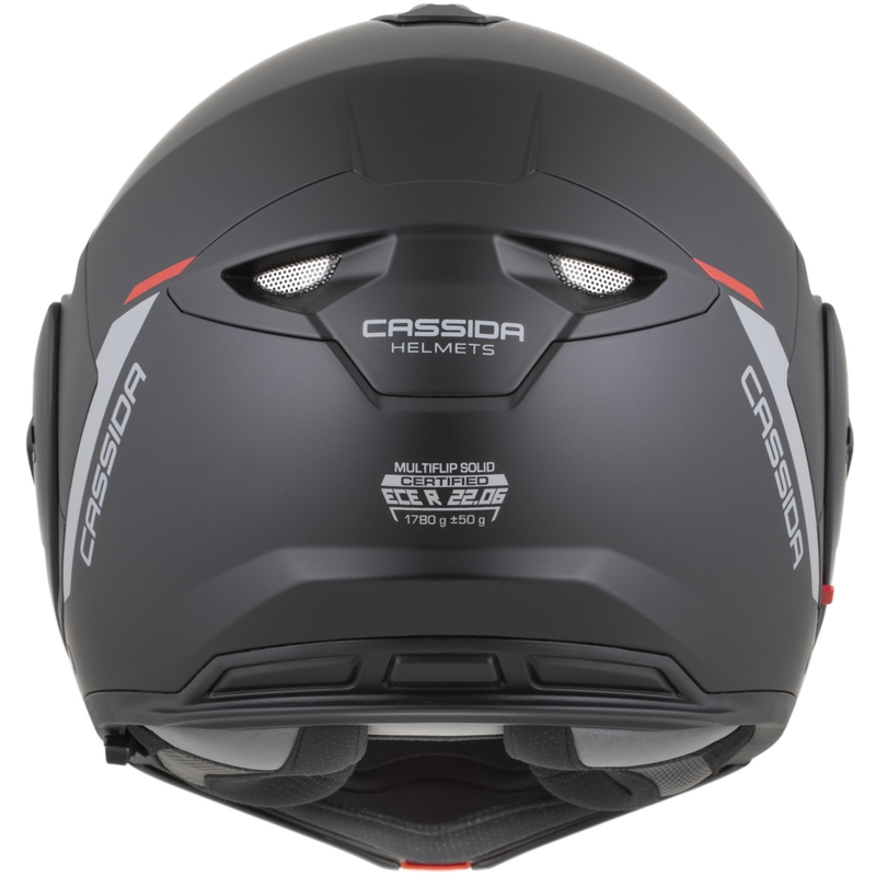 Kask motocyklowy Cassida MultiFlip Korp typu flip-up, mat czarno-czerwono-szary