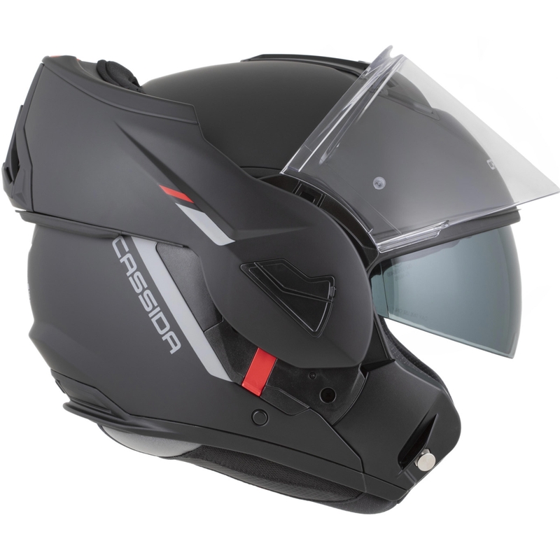 Kask motocyklowy Cassida MultiFlip Korp typu flip-up, mat czarno-czerwono-szary