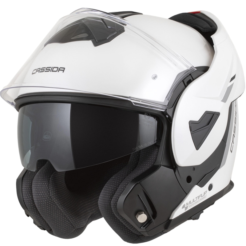 Kask motocyklowy Cassida MultiFlip Solid typu flip-up perłowo-biały-czarny
