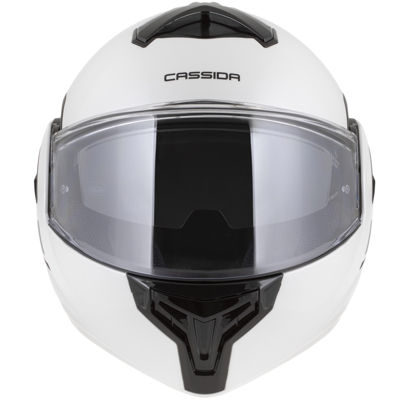 Kask motocyklowy Cassida MultiFlip Solid typu flip-up perłowo-biały-czarny