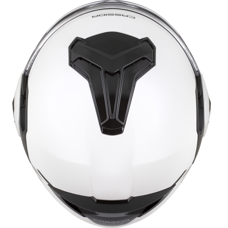 Kask motocyklowy Cassida MultiFlip Solid typu flip-up perłowo-biały-czarny