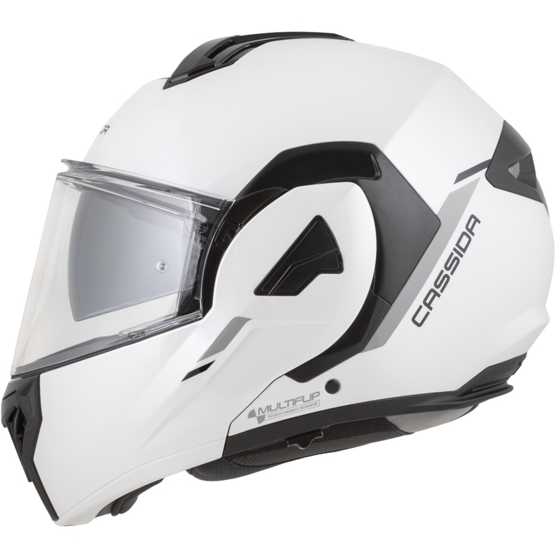 Kask motocyklowy Cassida MultiFlip Solid typu flip-up perłowo-biały-czarny
