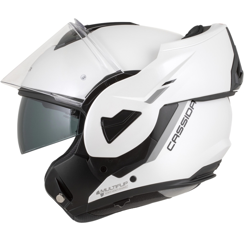 Kask motocyklowy Cassida MultiFlip Solid typu flip-up perłowo-biały-czarny