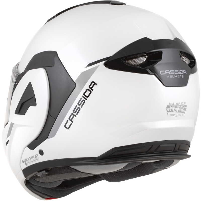 Kask motocyklowy Cassida MultiFlip Solid typu flip-up perłowo-biały-czarny