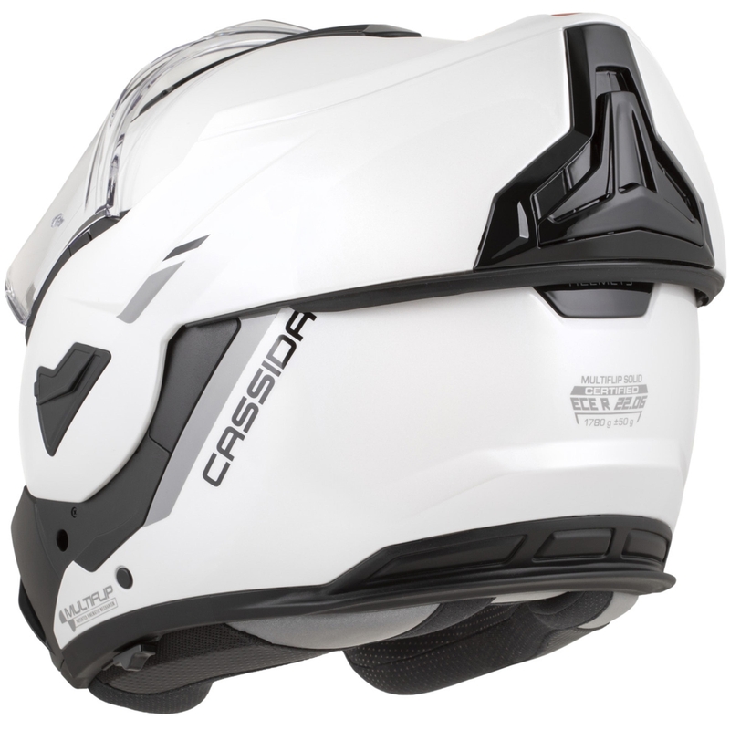 Kask motocyklowy Cassida MultiFlip Solid typu flip-up perłowo-biały-czarny