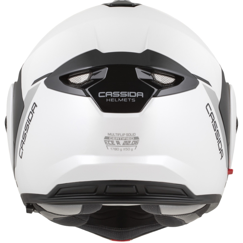 Kask motocyklowy Cassida MultiFlip Solid typu flip-up perłowo-biały-czarny