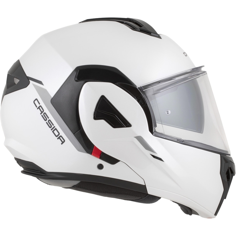 Kask motocyklowy Cassida MultiFlip Solid typu flip-up perłowo-biały-czarny