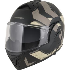 Kask motocyklowy Cassida MultiFlip Korp flip-up matowy czarno-piaskowo-khaki
