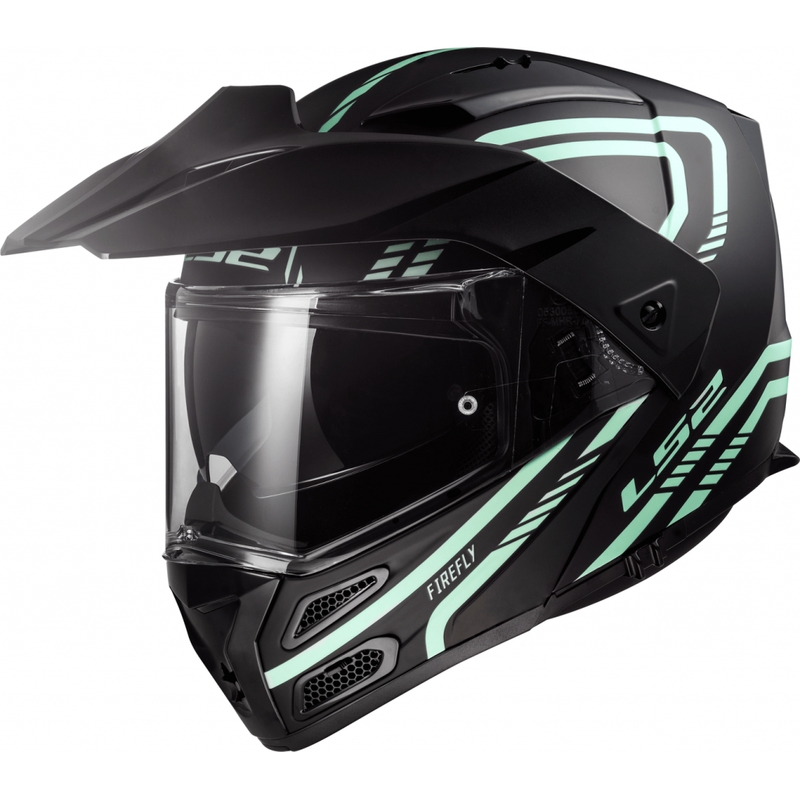 Szczękowy kask motocyklowy LS2 FF324 Metro EVO Firefly czarny matowy