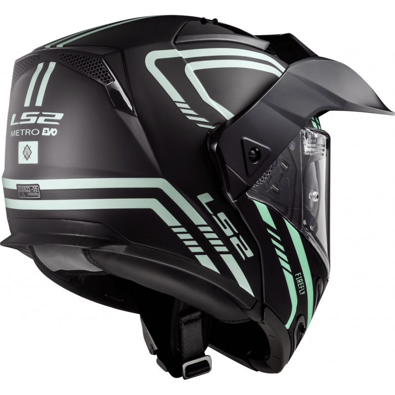 Szczękowy kask motocyklowy LS2 FF324 Metro EVO Firefly czarny matowy