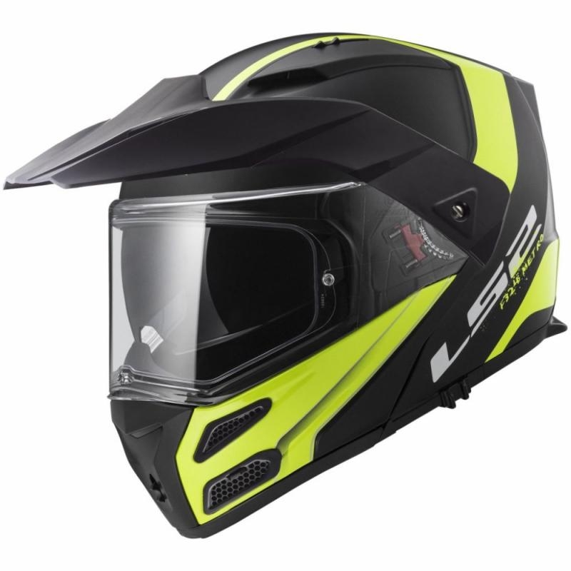 Szczękowy kask motocyklowy LS2 FF324 Metro Rapid czarno-fluo żółty wyprzedaż