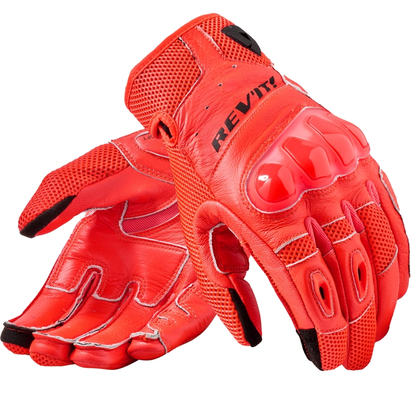 Rękawice motocyklowe Revit Ritmo fluo czerwono-czarne
