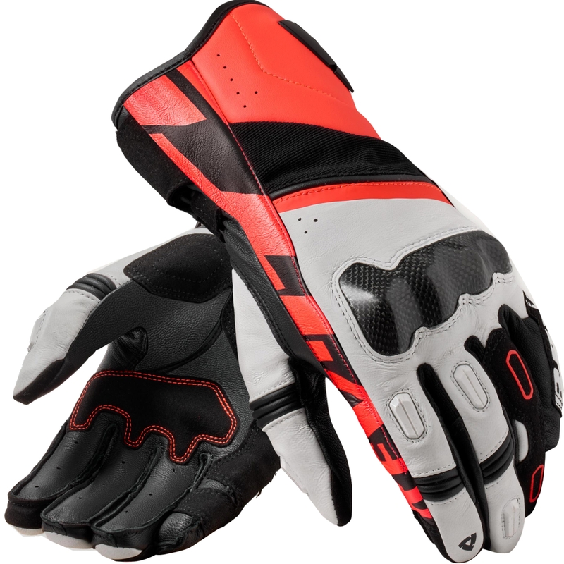 Rękawice motocyklowe Revit RSR 5 biało-fluo czerwone