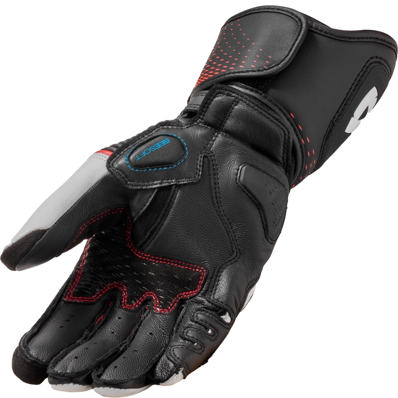 Rękawice motocyklowe damskie Revit Xena 4 biało-fluo czerwone