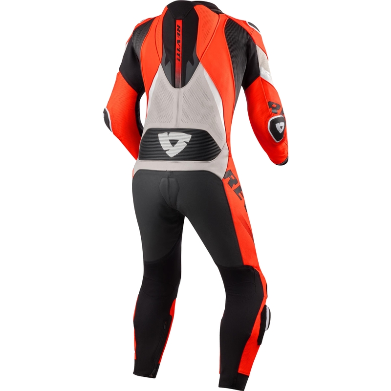 Revit One Piece Hyperspeed 3 – kombinezon motocyklowy w kolorze jasnoszarym i fluorescencyjnym czerwonym