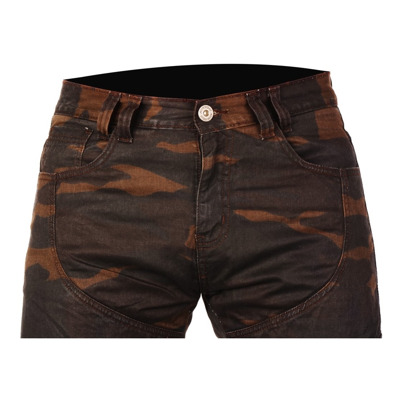 Jeansy motocyklowe Ayrton Camino brązowe camo wyprzedaż