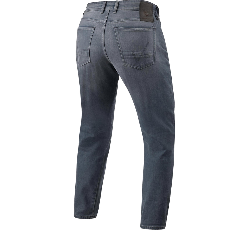 Revit Keegan Tapered Extra Cropped Motocyklowe Jeansy Washed Medium Grey