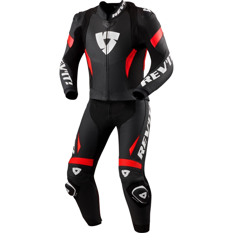 Revit Argon 3 dwuczęściowy kombinezon motocyklowy czarno-fluo czerwony