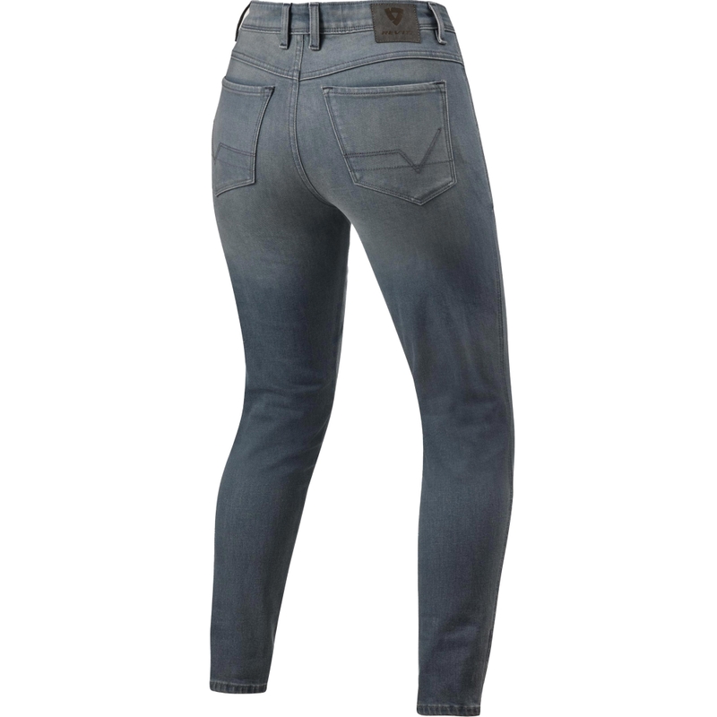 Revit Marley SK damskie jeansy motocyklowe sprane, średnio szare
