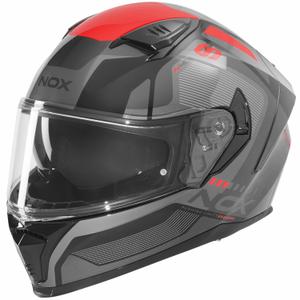 Kask motocyklowy integralny NOX N402 Mentor czarno-czerwony