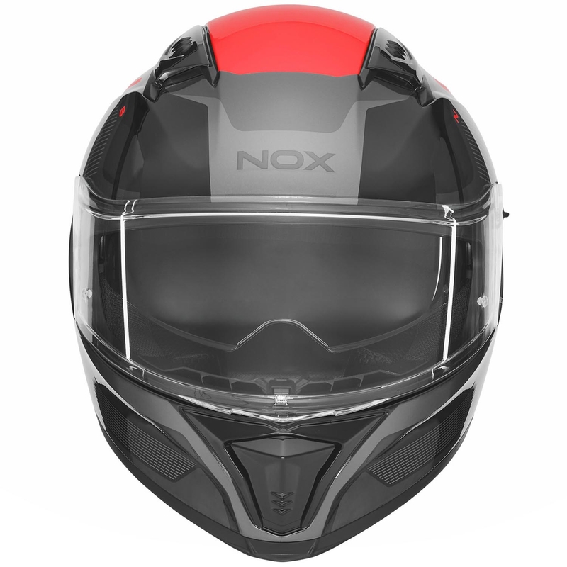 Kask motocyklowy integralny NOX N402 Mentor czarno-czerwony