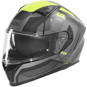 Kask motocyklowy integralny NOX N402 Mentor czarno-fluo żółty