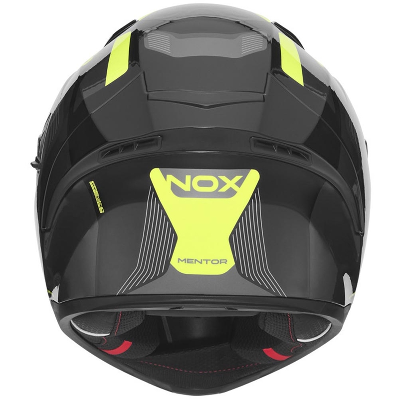 Kask motocyklowy integralny NOX N402 Mentor czarno-fluo żółty