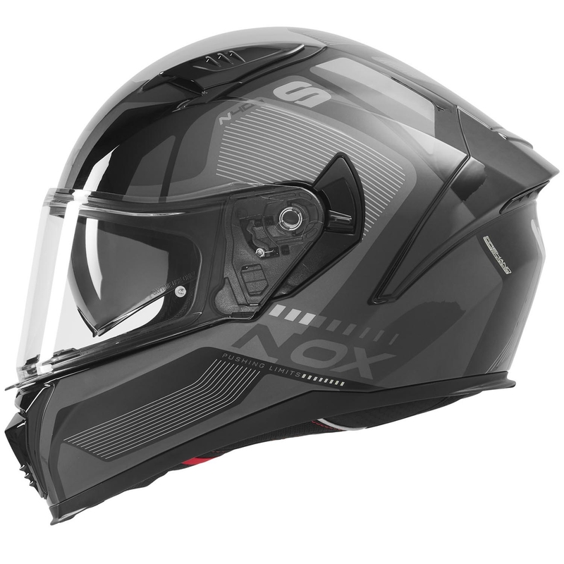 Kask motocyklowy integralny NOX N402 Mentor czarno-srebrny