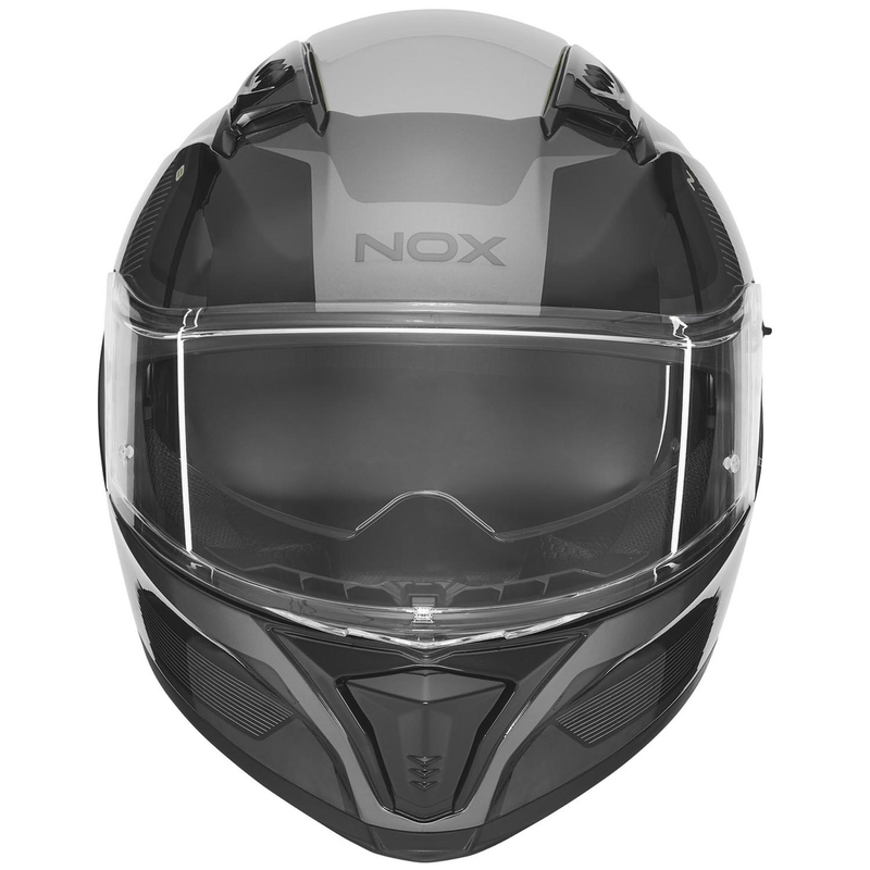 Kask motocyklowy integralny NOX N402 Mentor czarno-srebrny