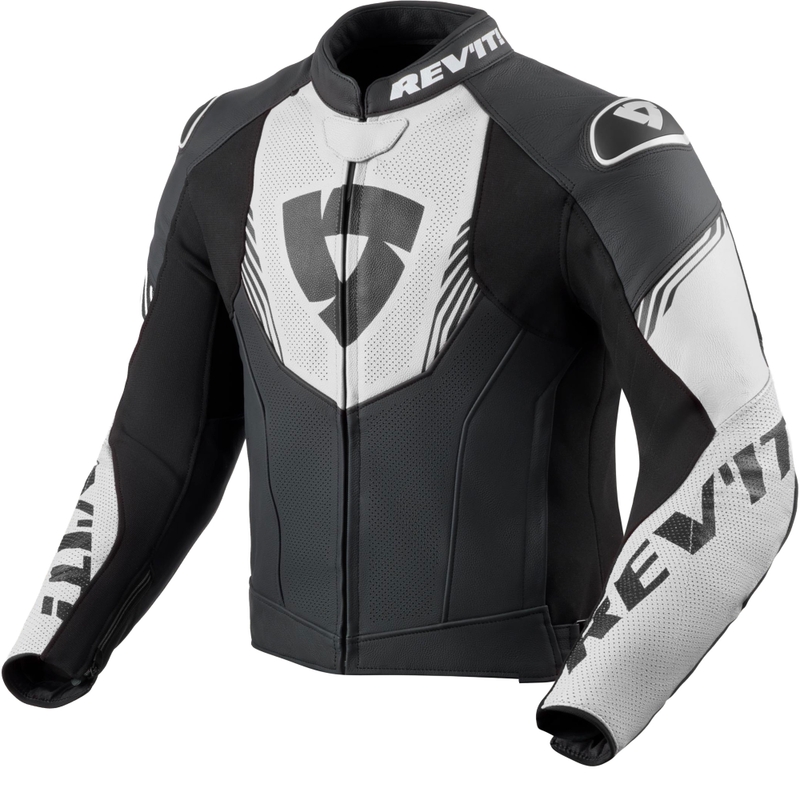 Kurtka motocyklowa skórzana Revit Argon 3 czarno-biała