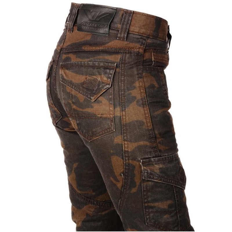 Damskie jeansy motocyklowe Ayrton Camino brązowe camo wyprzedaż