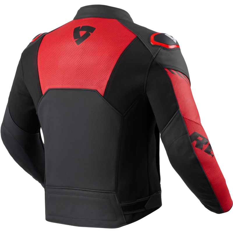 Kurtka motocyklowa skórzana Revit Argon 3 w kolorze czarno-fluo czerwonym