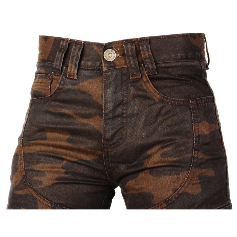 Damskie jeansy motocyklowe Ayrton Camino brązowe camo wyprzedaż