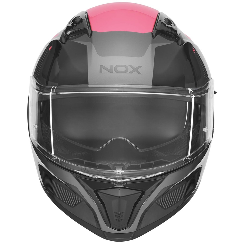 Kask motocyklowy integralny NOX N402 Mentor czarno-różowy