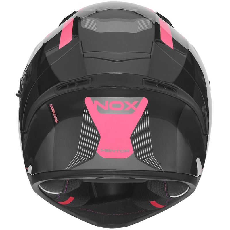 Kask motocyklowy integralny NOX N402 Mentor czarno-różowy